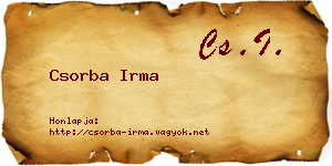 Csorba Irma névjegykártya